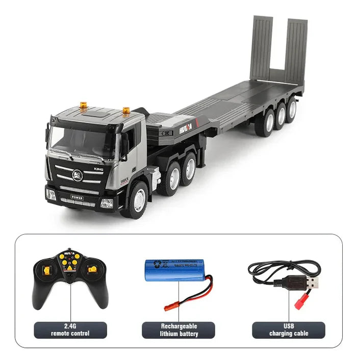 Huina 1318 1:18 RC Tractor Truck 9CH Remote Control with Flatbed Trailer