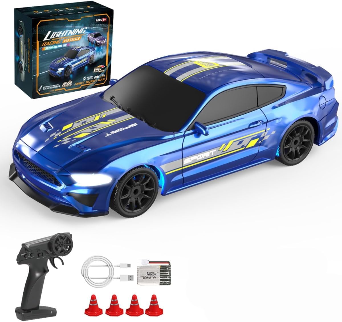 ENOZE 8500 Lightning Racing 4x4 Drift Super Car 1:43 Scale Remote Control Toy Vehicle