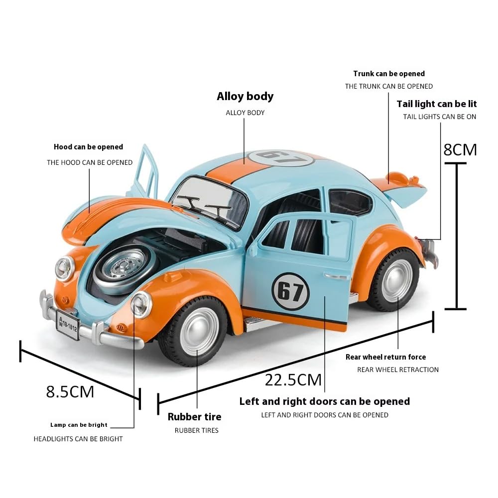 Beetle Vintage 1:18 Diecast Scale Model Car