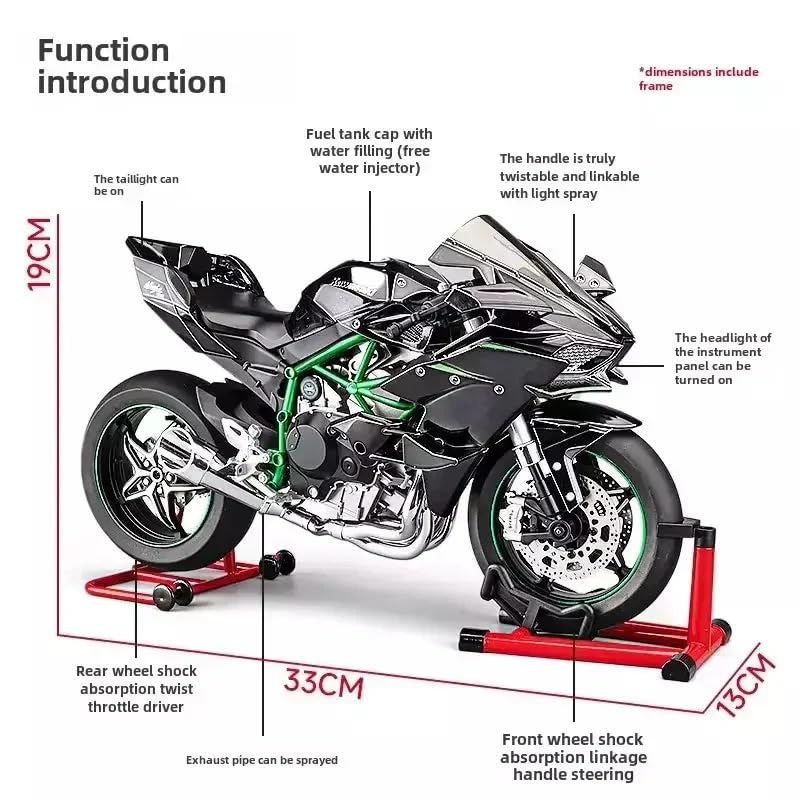 Kawasaki Ninja H2R Smoke 1:9 Diecast Alloy Model Bike