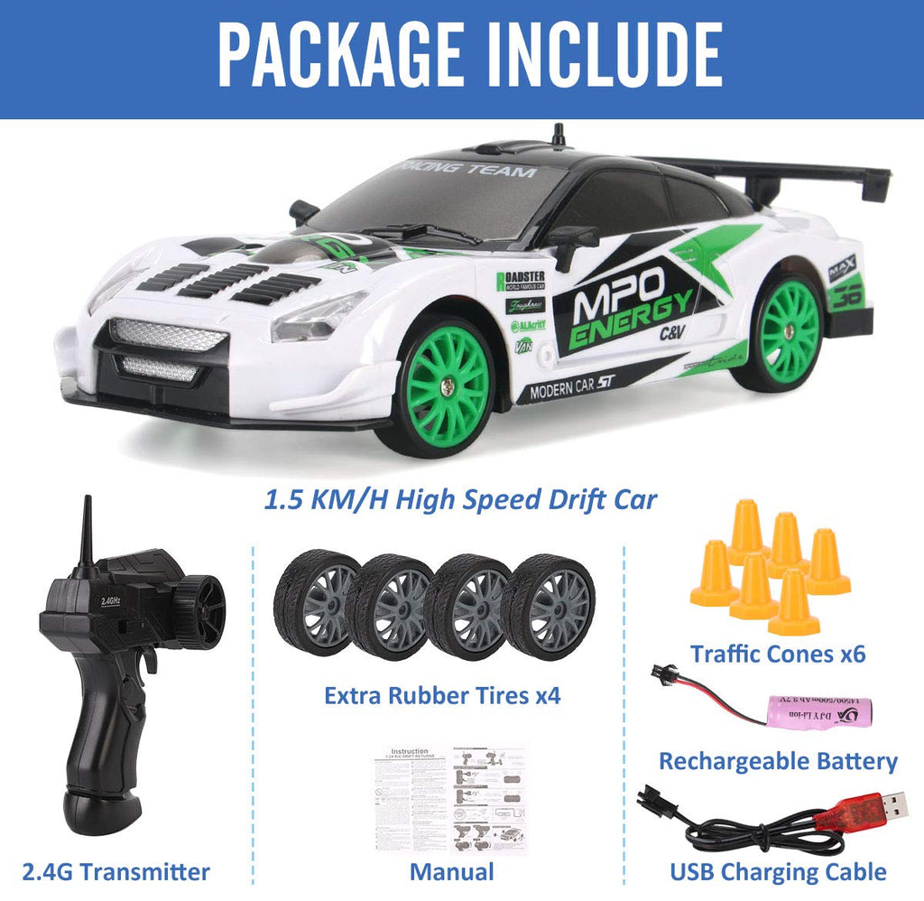 RC Drift Car | 1/24 2.4GHz 4WD Remote Control Sport Car Toy