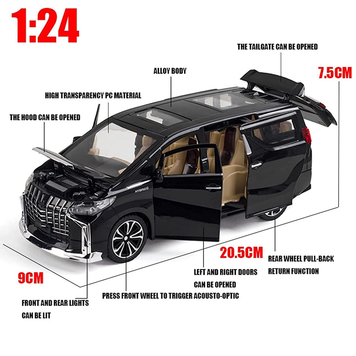 Toyota Alphard 1:24 Diecast Scale Model Car
