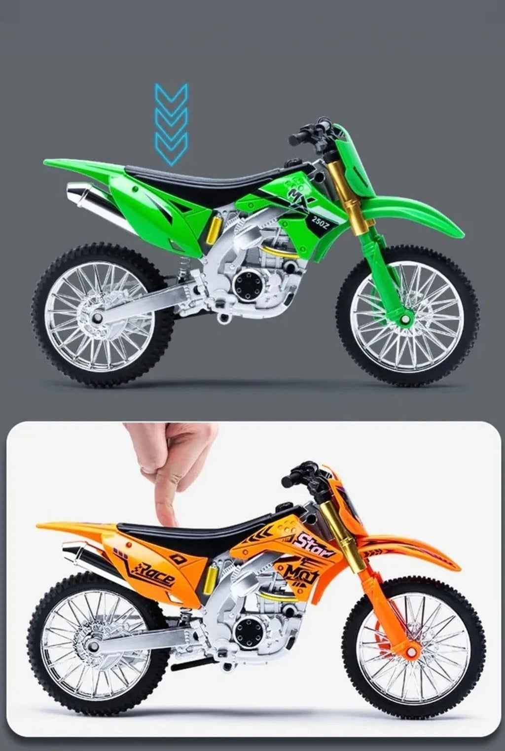 Kawasaki KX450F Dirt Bike Diecast Alloy Model Bike
