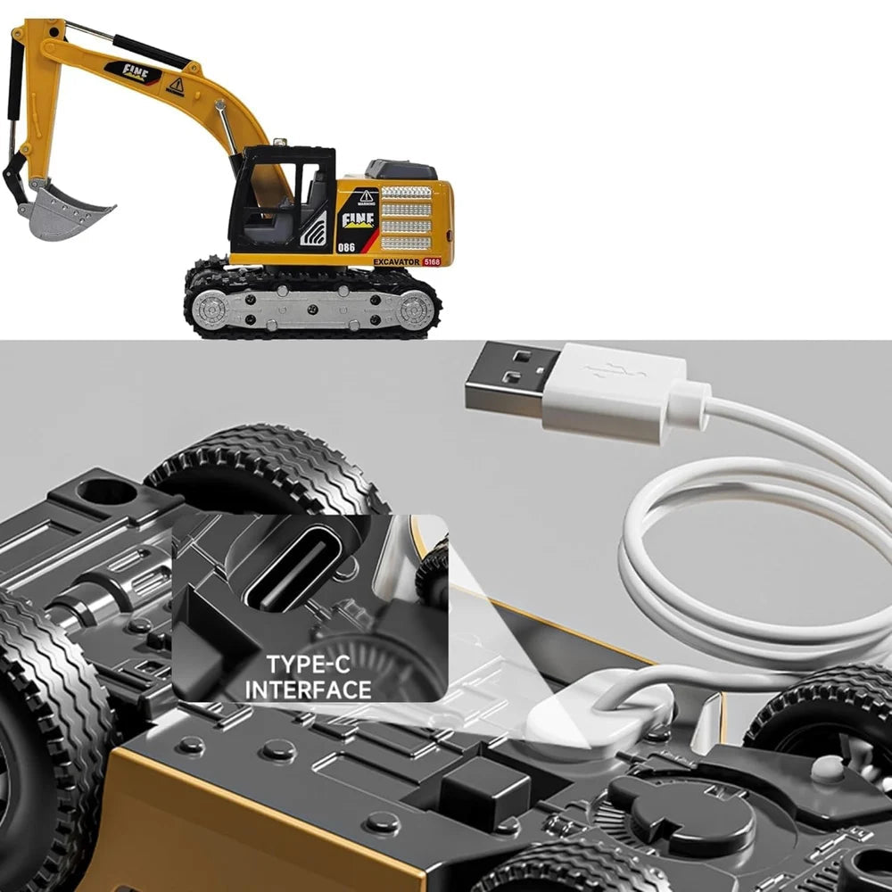Mini RC Excavator Toy 1:64 Scale Construction Vehicle