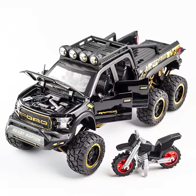 Ford F-150 Raptor 6x6 Pickup Truck 1:24 Diecast Scale Model