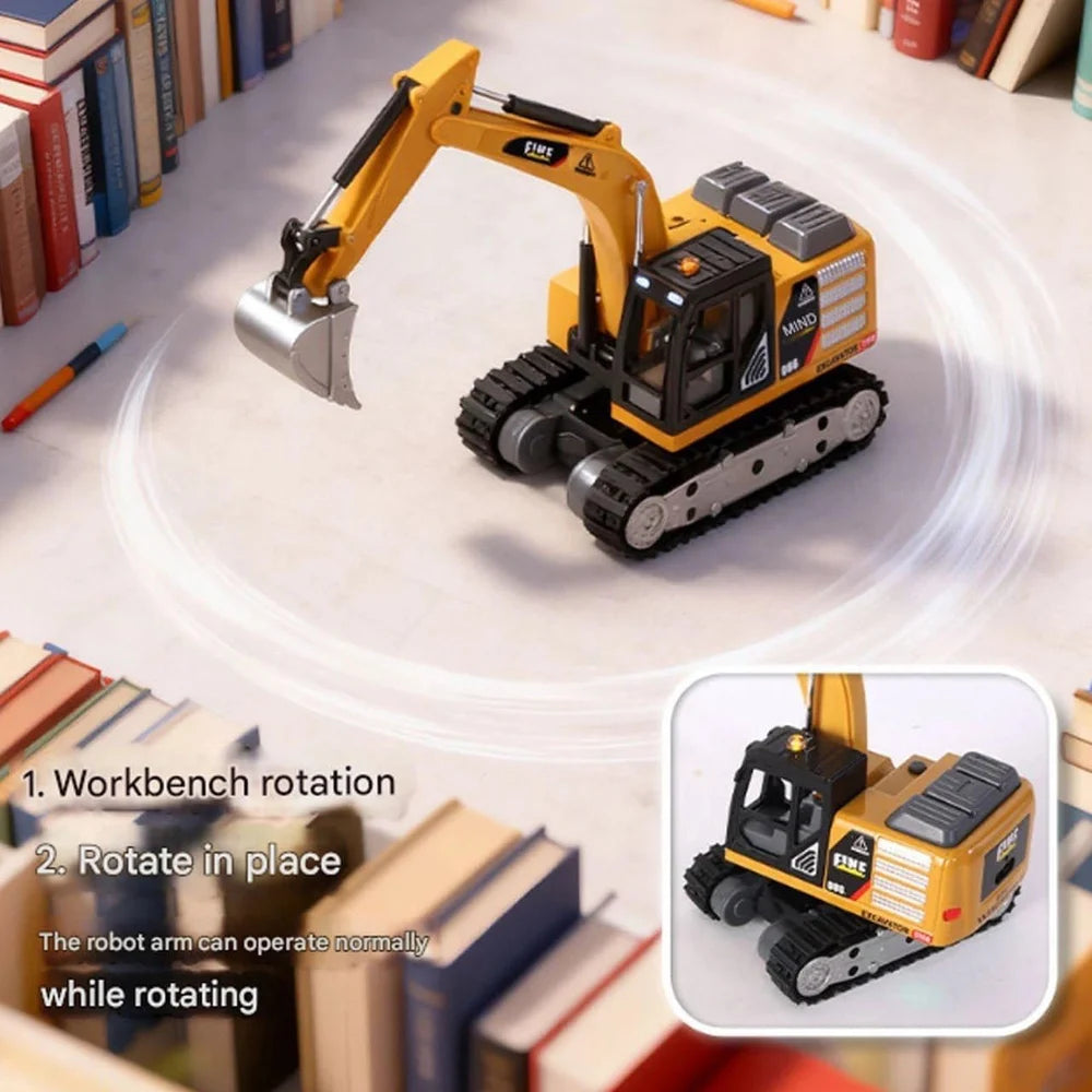 Mini RC Excavator Toy 1:64 Scale Construction Vehicle
