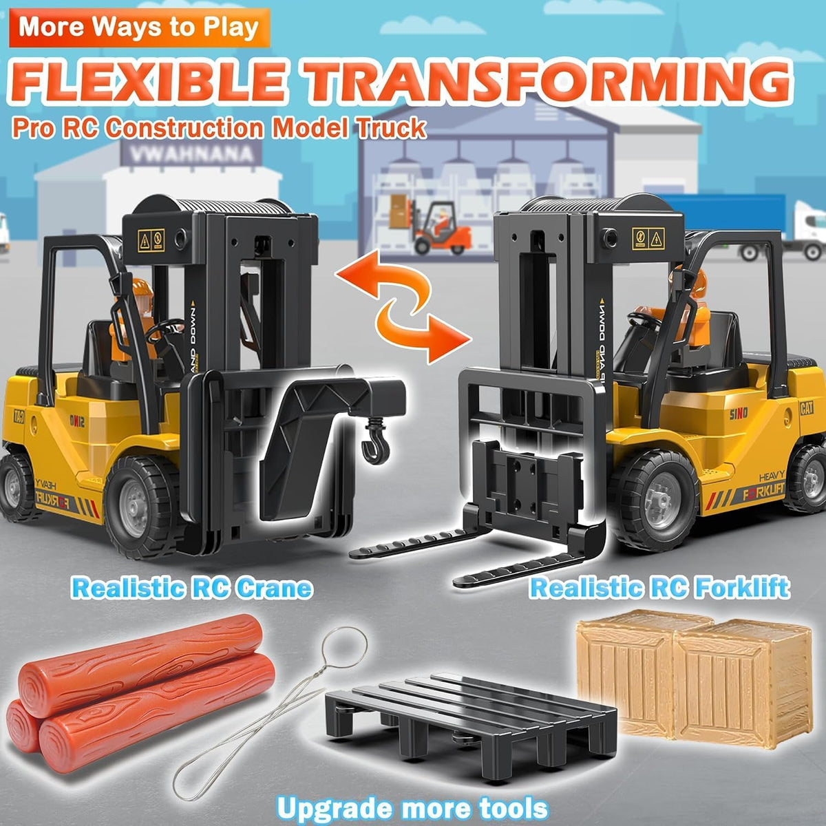 Remote Control Construction Cranes Forklift – 11 Channel