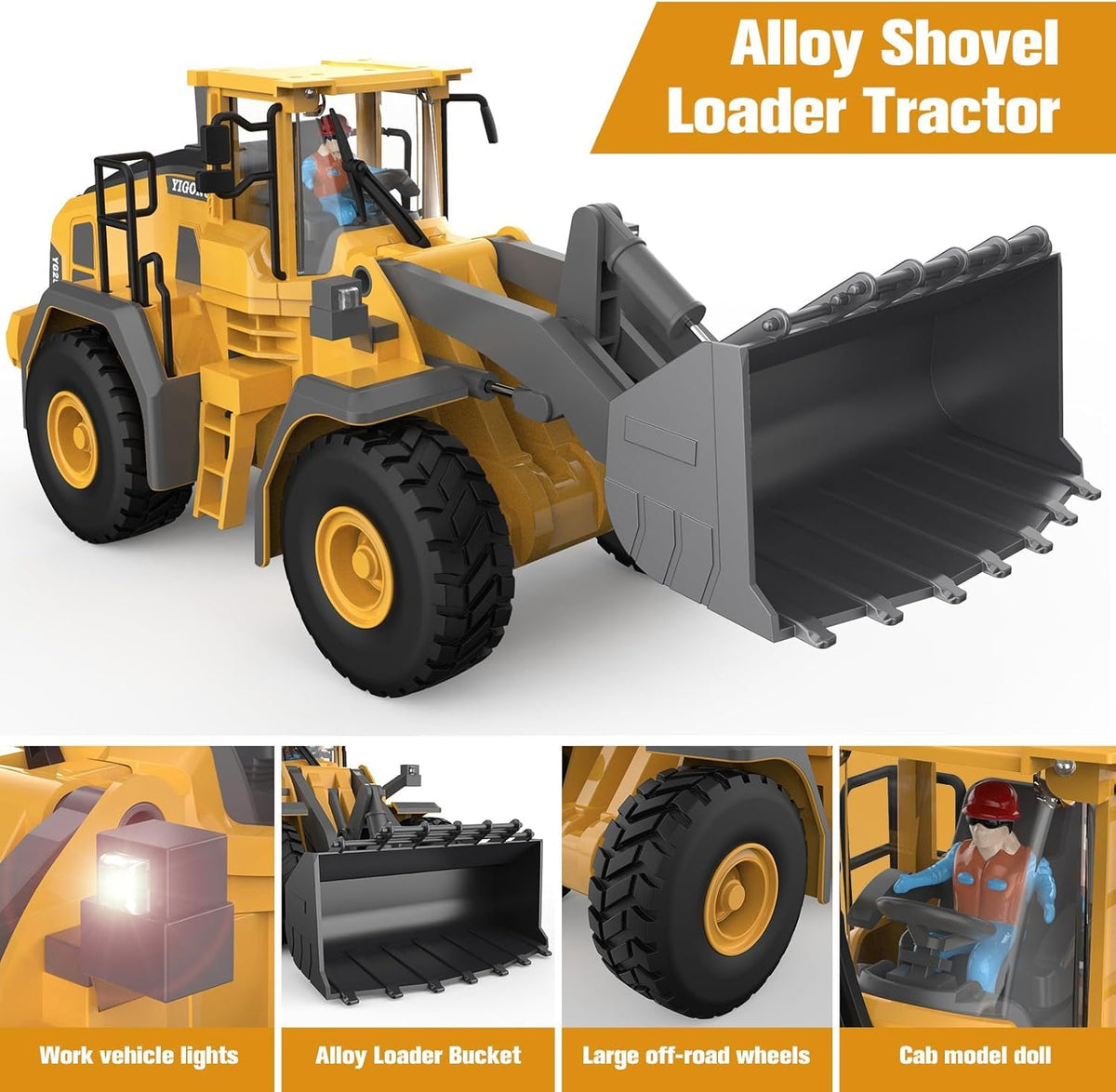 Yigong Remote Control Construction Bulldozer – 1:24 Scale RC Construction Vehicle