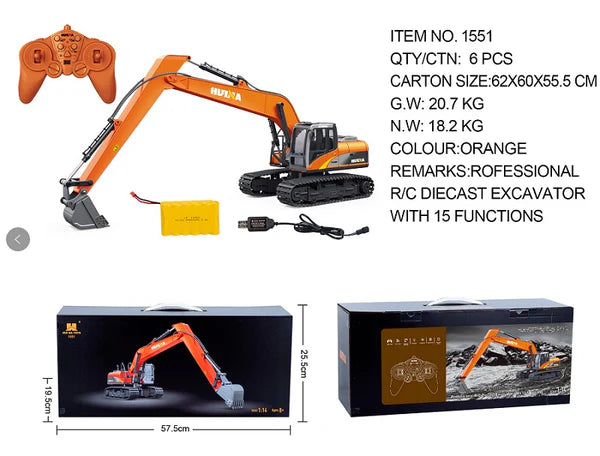 Huina 1551 1:14 RC Long Arm Excavator