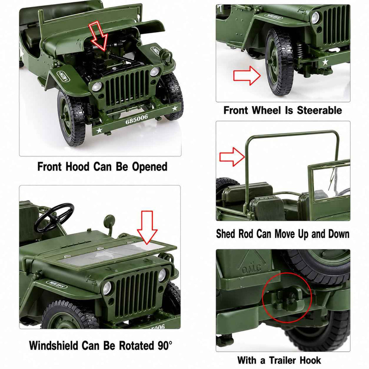 Military Jeep Tactical 1:18 Diecast Scale Model Car