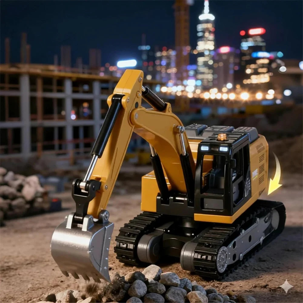 Mini RC Excavator Toy 1:64 Scale Construction Vehicle