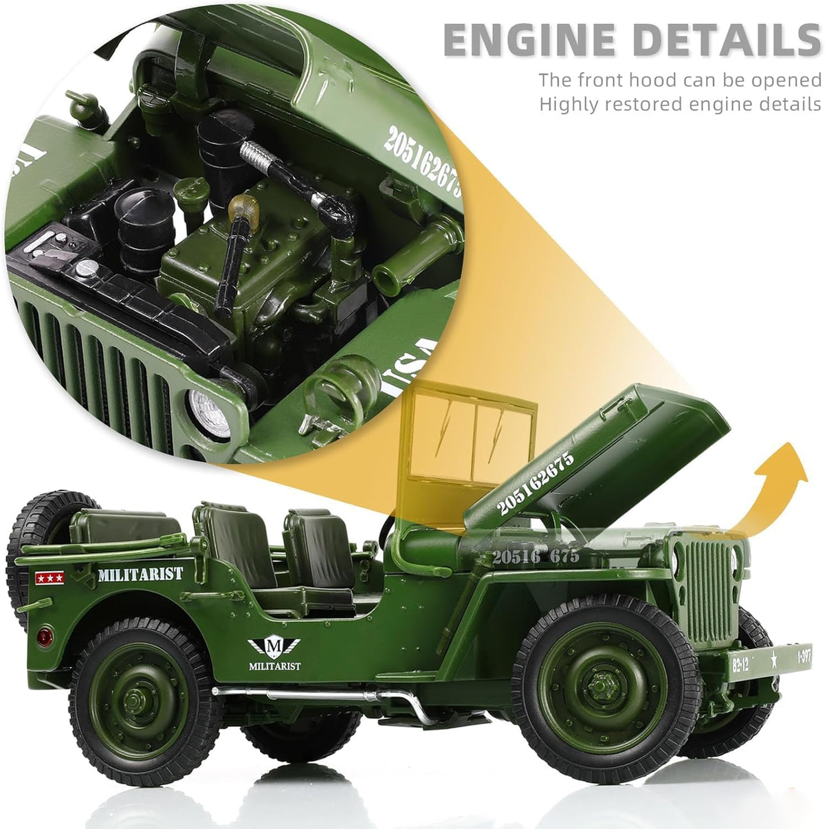 Military Jeep Tactical 1:18 Diecast Scale Model Car