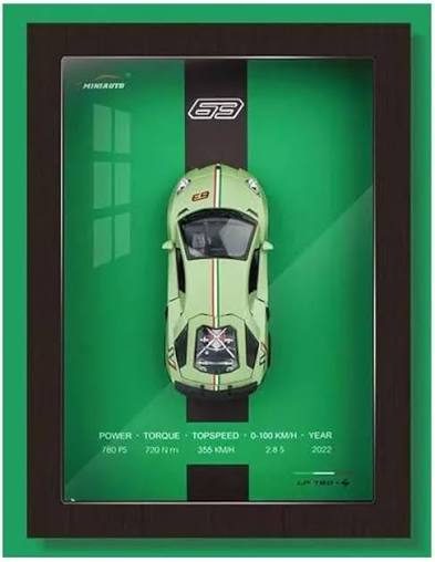 LP 780 3D Diecast Car Frame – Premium Supercar Wall Decor