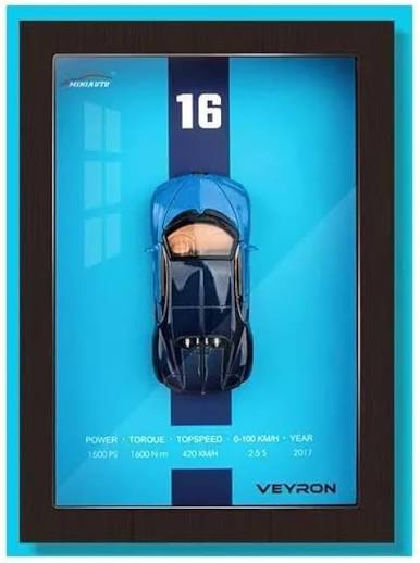 BUGATTI Veyron 3D Diecast Car Frame – Premium Sports Car Wall Decor