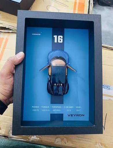 BUGATTI Veyron 3D Diecast Car Frame – Premium Sports Car Wall Decor