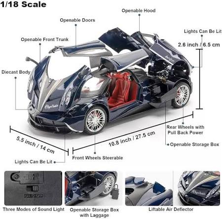 Pagani Huayra 1:18 Scale Model Diecast Metal Car